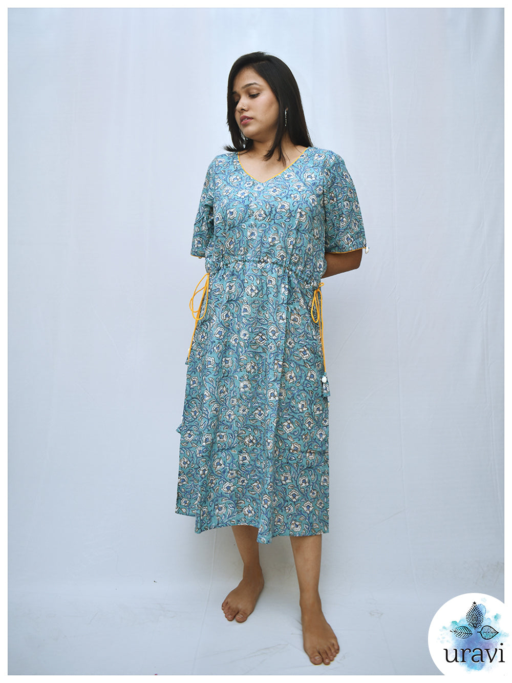 Tarangini – Soft Sky Blue Midi Dress