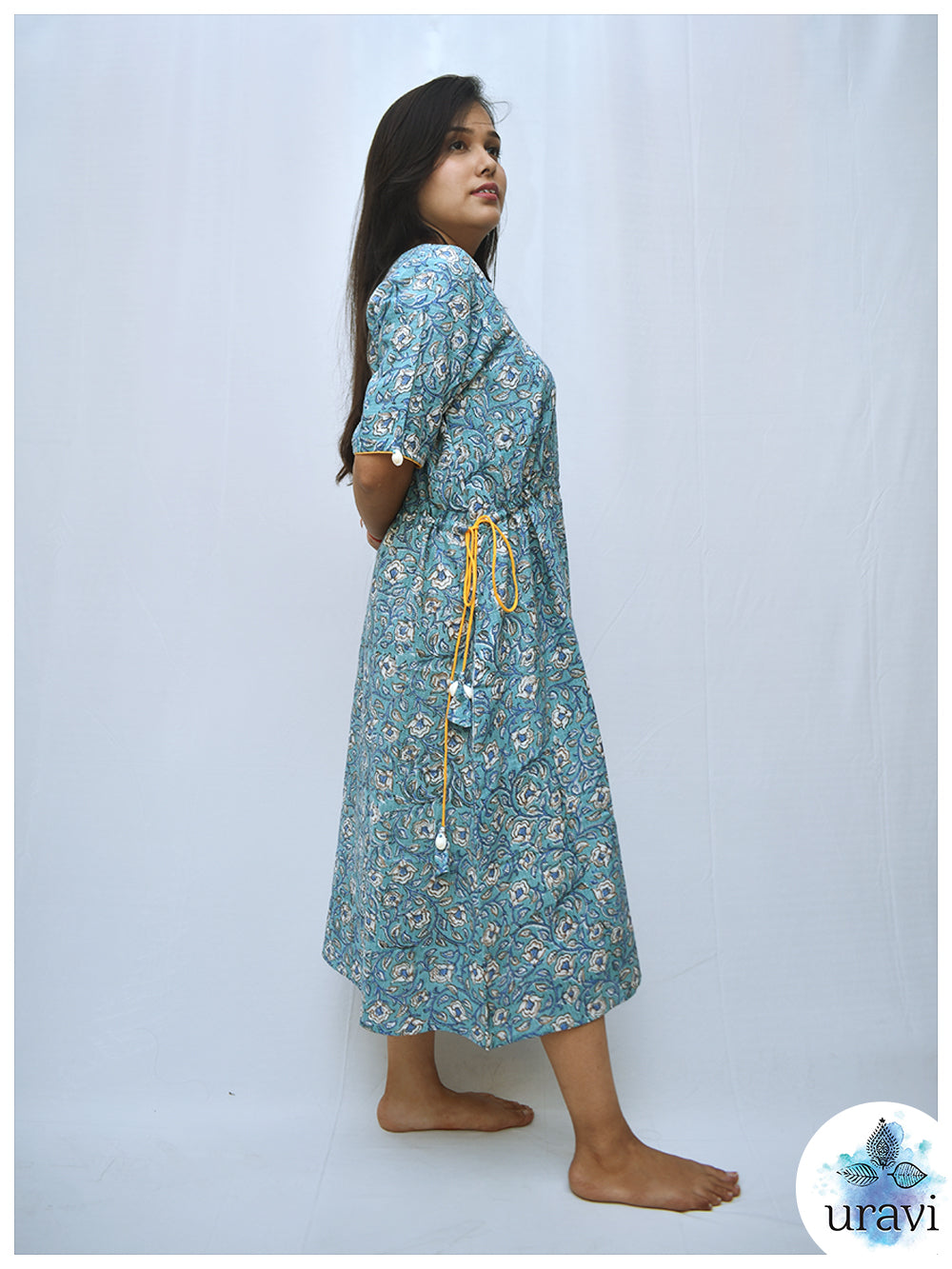 Tarangini – Soft Sky Blue Midi Dress