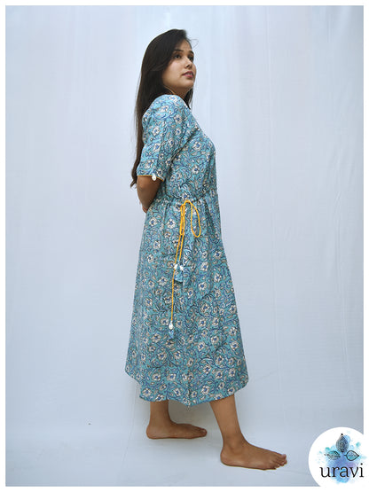 Tarangini – Soft Sky Blue Midi Dress