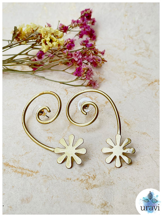 Golden Bloom - Matt Gold Hoop Earrings