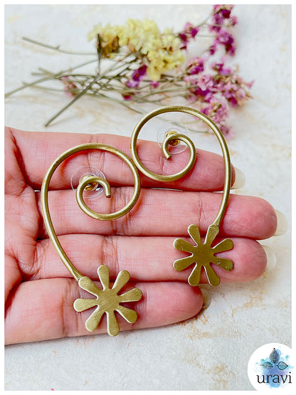 Golden Bloom - Matt Gold Hoop Earrings
