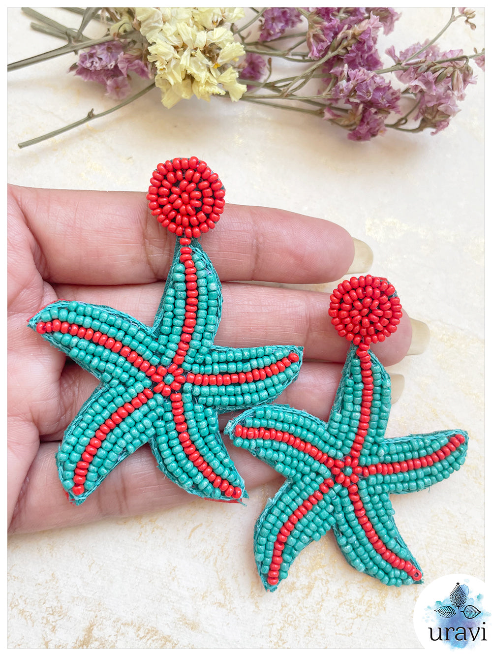Star Fish Beaded Handmade Earrings