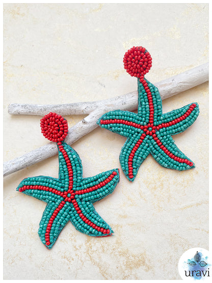 Star Fish Beaded Handmade Earrings