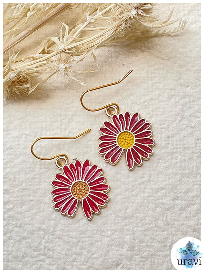 Sun Burst -  Floral Small Dangler Earrings