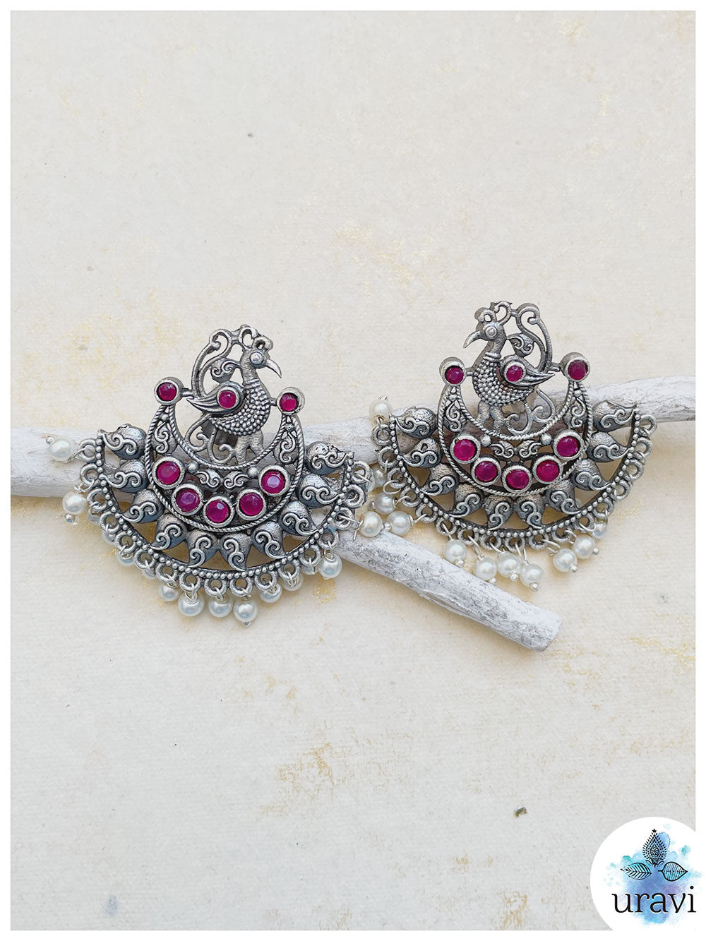 Tiara Silver Look-Alike Stud Earrings