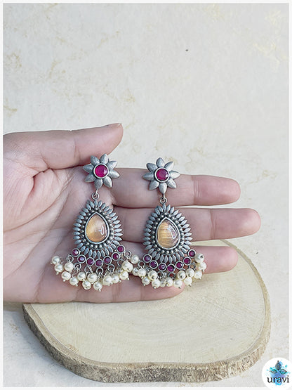 Blooming Brilliance -  Sliver Look Alike Dangler Earring