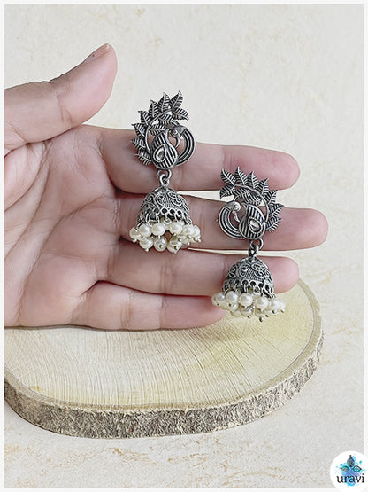 Morni Jhumka - Sliver Look Alike Jhumka Earring