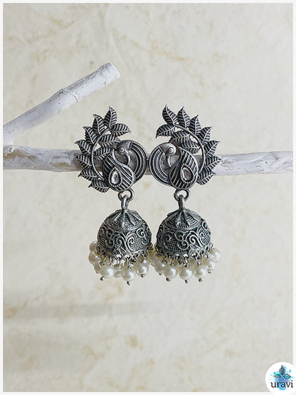 Morni Jhumka - Sliver Look Alike Jhumka Earring