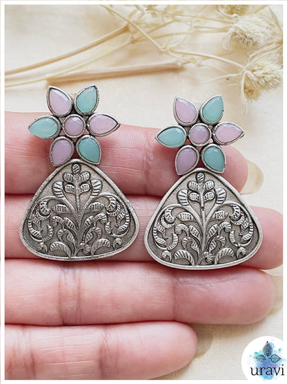 Trikon - Silver Look-Alike Stud Earrings