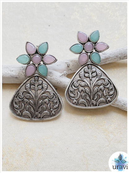 Trikon - Silver Look-Alike Stud Earrings