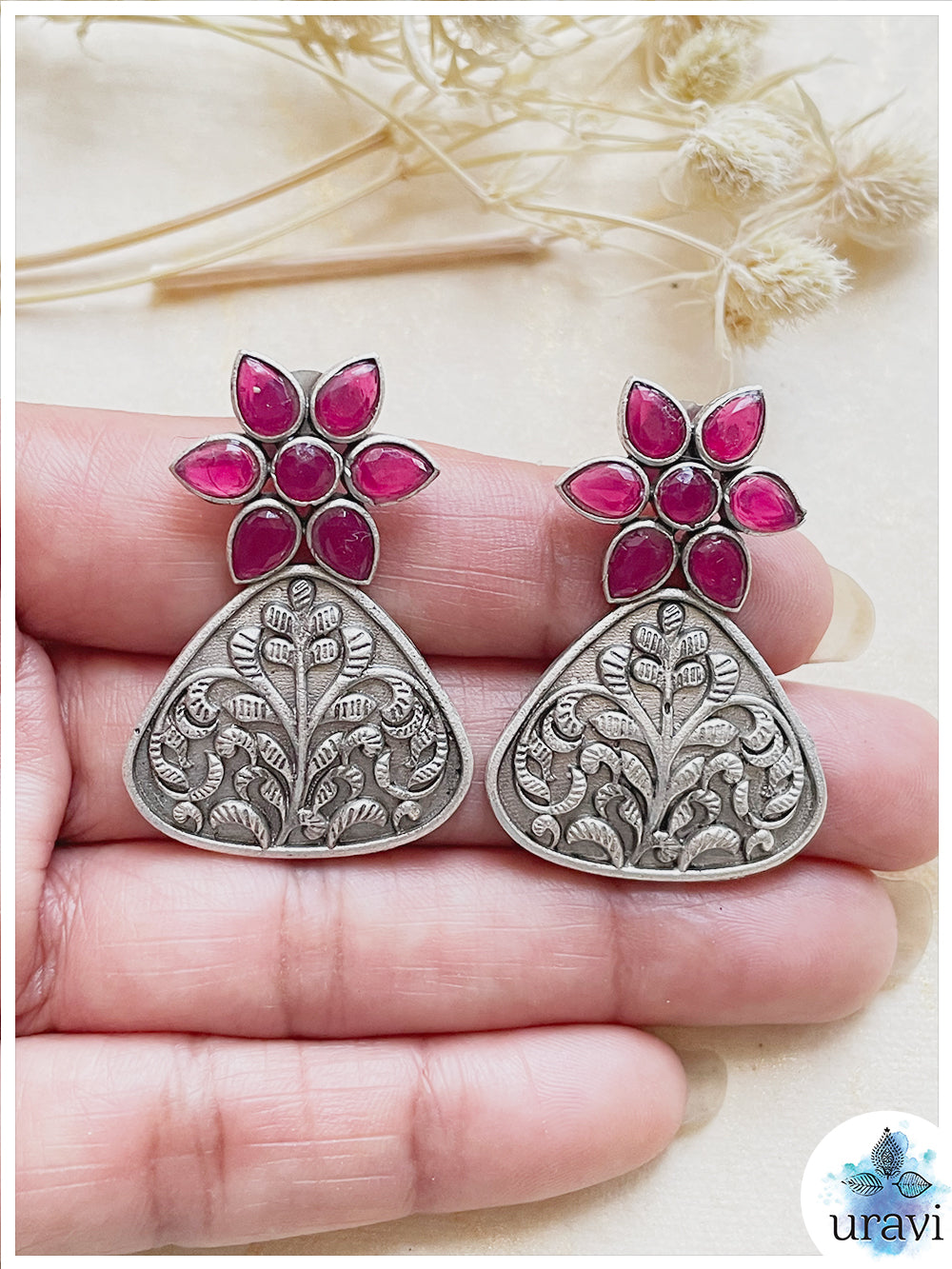 Trikon - Silver Look-Alike Stud Earrings