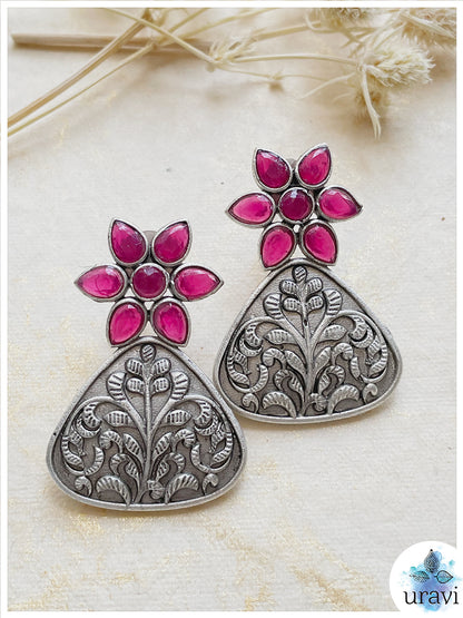 Trikon - Silver Look-Alike Stud Earrings