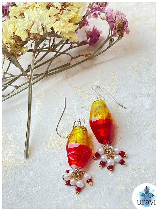 SunshineSpark -  Handcrafted Glass Beaded Earrings